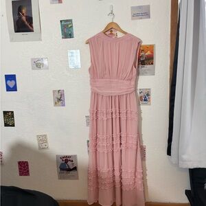 Lulu's Blush Pink Lace Maxi Dress